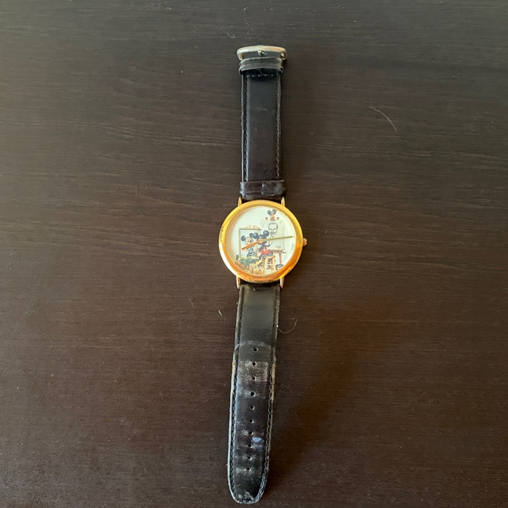 Vintage Disney Watch Mickey Mouse Painting Walt Disney Portrait